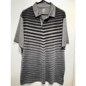 Mens Black/Gray Greg Norman "The‎ Shark" AttackLife Golf Polo Shirt Large